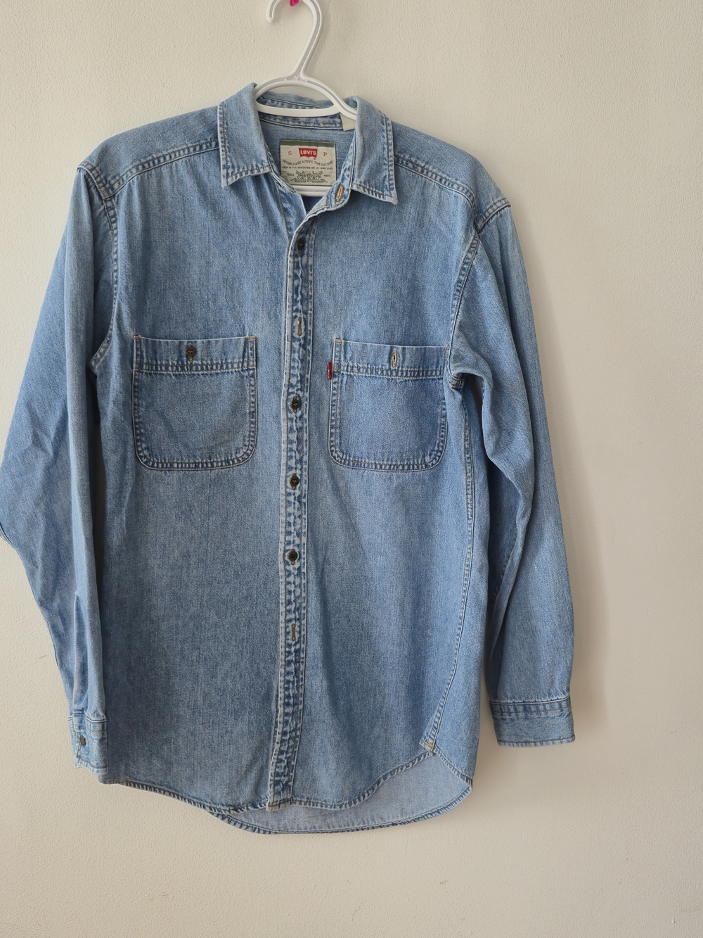 90s Grunge Light Wash Levis Western Buttondown Shirt